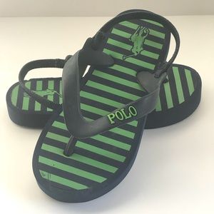 Navy and Green Ralph Lauren Toddler Sandals